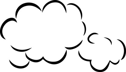 Cloud shape vector illustration. Simple cloud outline design elements