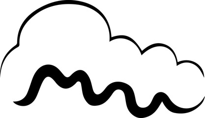 Cloud shape vector illustration. Simple cloud outline design elements