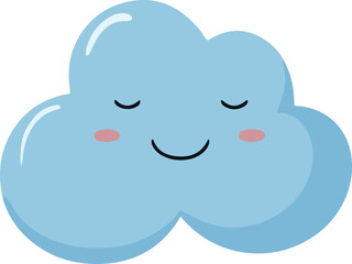 Cloud shape vector illustration. Cute Cloud silhouette design elements