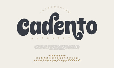 Cadento creative modern urban alphabet font. Digital abstract moslem, futuristic, fashion, sport, minimal technology typography. Simple numeric vector illustration