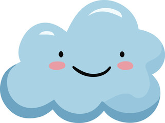 Cloud shape vector illustration. Cute Cloud silhouette design elements