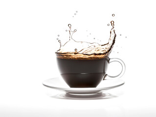 Coffee splash isolated on white background.