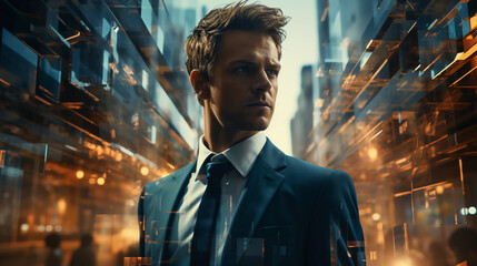 Businesspersons familiar with new technology. Generative AI.