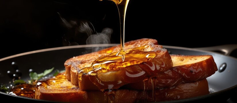 Fried French toast cooked in hot oil
