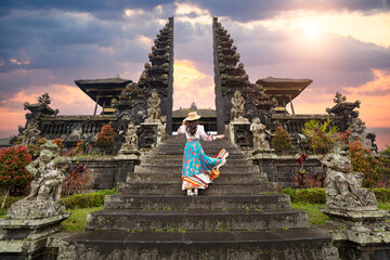 Besakih temple, Old Balinese temple in Bali, Indonesia. - obrazy, fototapety, plakaty