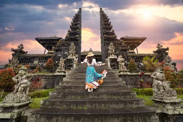 Poster Besakih temple, Old Balinese temple in Bali, Indonesia. © munduuk