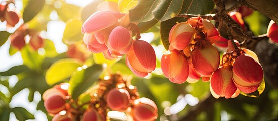 Garden with cannonball tree