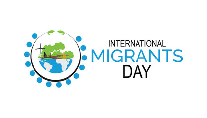 Vector illustration on the theme of International Migrants day observed each year during December.banner, Holiday, poster, card and background design.