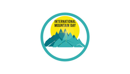 Vector illustration on the theme of International Mountain day observed each year during December.banner, Holiday, poster, card and background design.