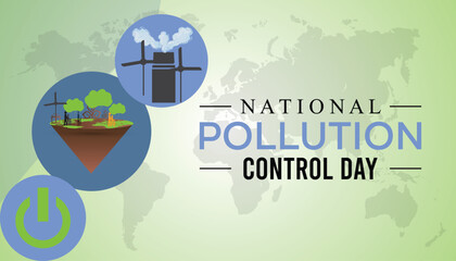 Vector illustration on the theme of National Pollution control day observed each year during December.banner, Holiday, poster, card and background design.