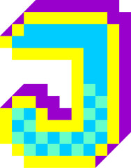 Pixel Font Letter J
