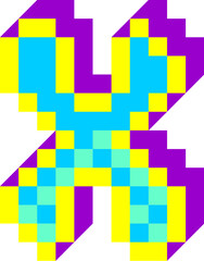 Pixel Font Letter X