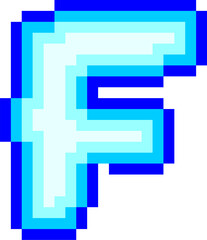 Obraz premium Pixelated Alphabet Letter F