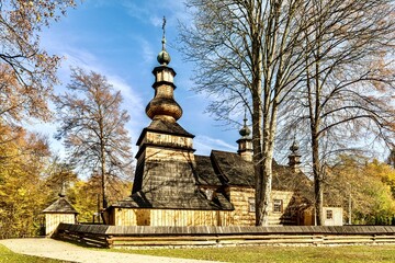 Wooden Greek Catholic Church of St. Archangel Michael (1813-1819) in Lesser Poland Voivodeship, Poland.