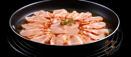 Fat from pork cooked in a pan