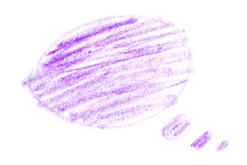 purple brush painting speech bubbles isolated on transparent background.