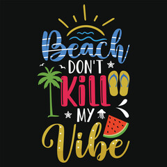 Best awesome summer sea beaches typography tshirt design