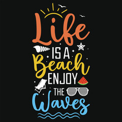 Best awesome summer sea beaches typography tshirt design