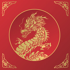 Traditional 3d chinese dragon illustration vector. 3d character dragon bright colors print for clothes, stationery. Banner chinese dragon 2024. New Year of the Dragon 2024.