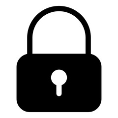 Padlock icon for safety and protection