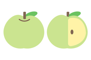 かわいい青りんごのアイコン