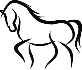 Horse silhouette vector for logo, icons, tattoo design