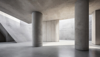 abstract modern interior background with concrete pillar