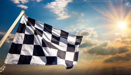 checkered racing flag - obrazy, fototapety, plakaty