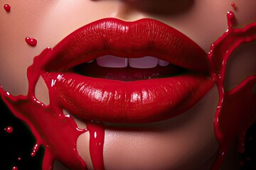 Female seduction lush lips and gloss
