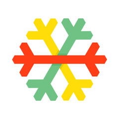 Obraz premium Snowflake Flat Icon Vector Illustration Isolated on White Background. Use for Xmas, Decoration, Greeting Card Etc.