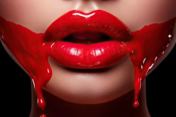 Female seduction lush lips and gloss © PinkiePie