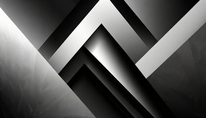 black white abstract background geometric shape lines triangles 3d effect light glow shadow...