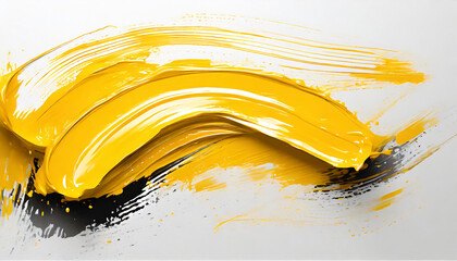 vector yellow oil brush stroke abstract varnish splash trace shape glossy oil paint smear long line...