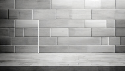 soft light white abstract scene grey gradient of white glossy ceramic rectangle tiles on wall wood floor mockup abstract interior of bathroom kitchen spa salon or scene for presentation design