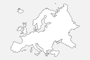 Europe border map illustration. Vector design.
