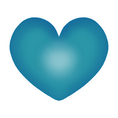 3D blue heart drawing isolated