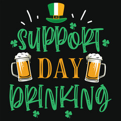 Beer drinking Irishs.t Patrick day typography tshirt design