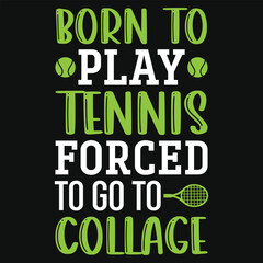 Best awesome tennis playing typographic tshirt design