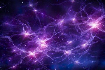abstrack background neuron network on a purple layer