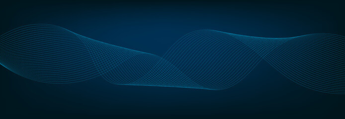 Abstract Banner Template with Blue wavy lines. Technology Banner.