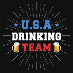 U.s.a drinking team typography tshirt design