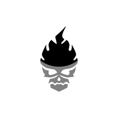 Black Skull Logo Template on white background.