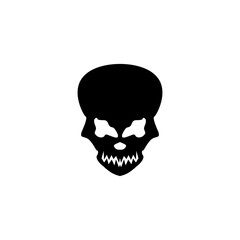 Black Skull Logo Template on white background.
