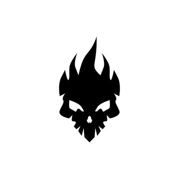 Black Skull Logo Template on white background.