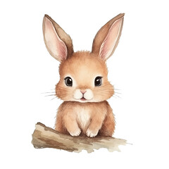 Obraz premium Cute rabbit Woodland Animal Watercolor: Charming Wildlife 