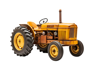 Tractor farm isolated on a transparent background, Agricultural tractor. Generative AI