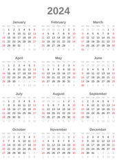 calendar for 2024