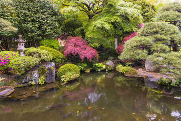 public, traditional Japanese park in Ashikaga, Japan
