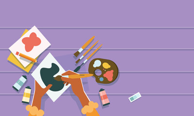 Vector style simple art background with modern color style