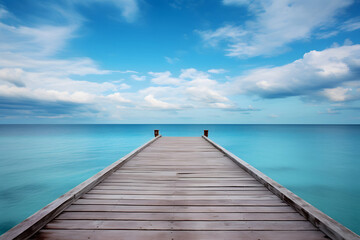 Fototapeta na wymiar wooden pier on the sea,